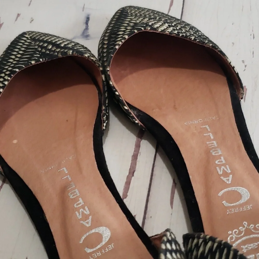 Jeffrey Campbell in live black and gray canvas flats d'orsay woman shoes - Picture 6 of 7